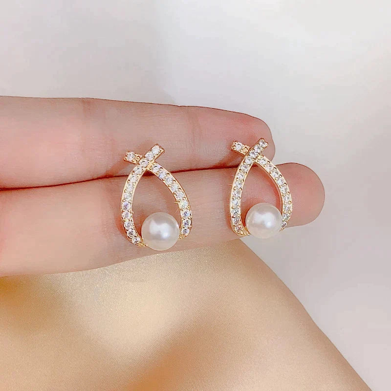 Earrings with Pearls and Sequins