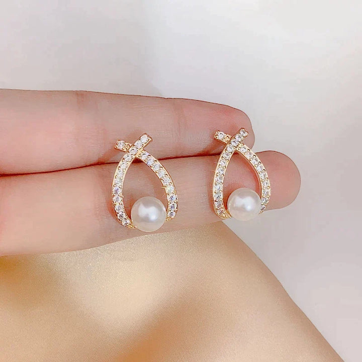 Earrings with Pearls and Sequins