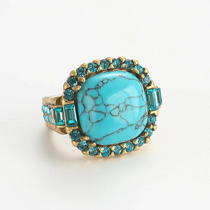 Vintage Art Deco Turquoise Gold Ring