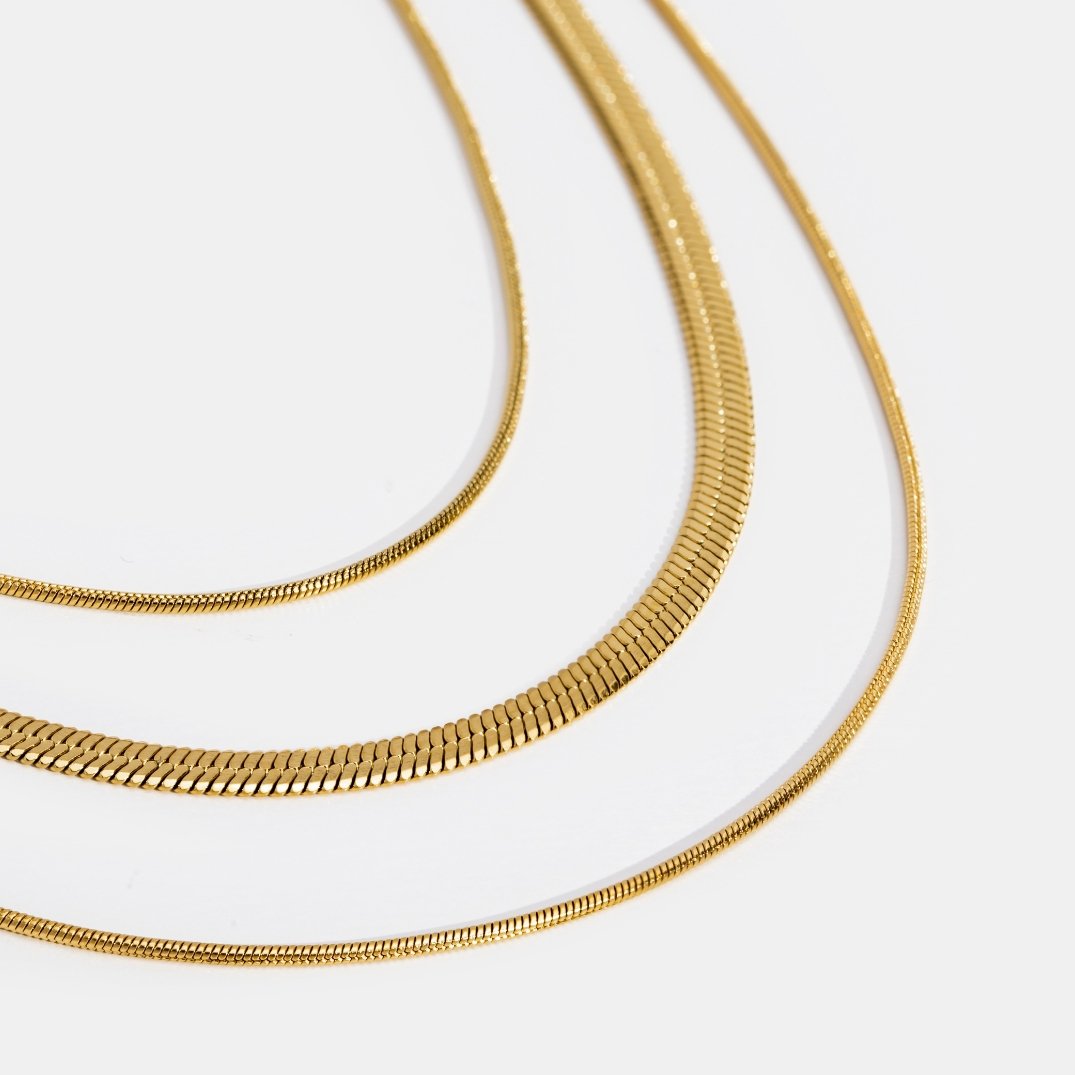 Gold Multi-Strand Chain Necklace